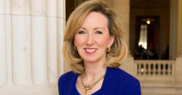 Barbara Comstock poses for a headshot on Capitol Hill.