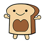 Illustration of smiling slice of bread