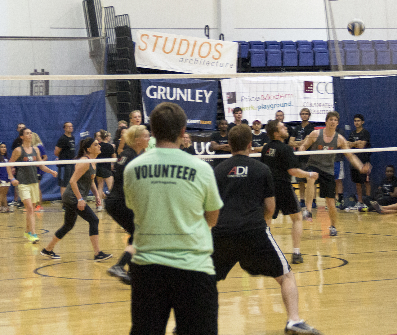 Students playing volleyball at the 2016 Real Estate Games