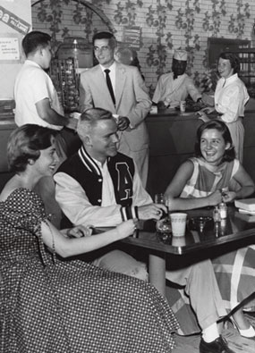 students in the 50s drinking beer in the Tavern