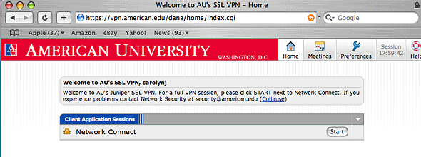 Mac VPN Start Screen Mac VPN Start Screen