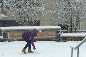 A snowy day at American University