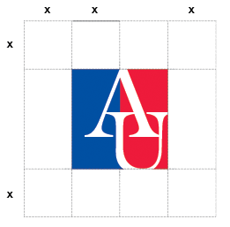 au icon with spacing squares around it au icon with spacing squares around it