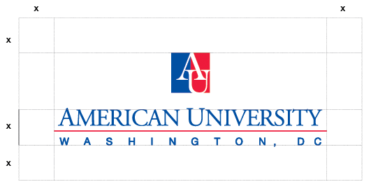au logo with spacing squares around it au logo with spacing squares around it