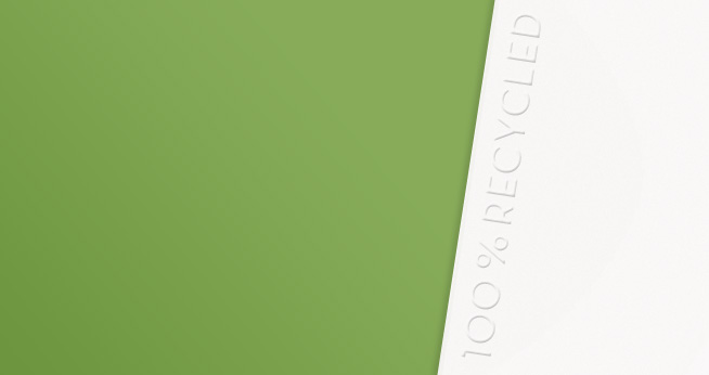 100% post-consumer waste recycled paper