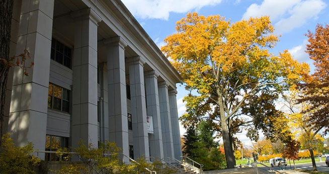 Ward Circle Building in fall.