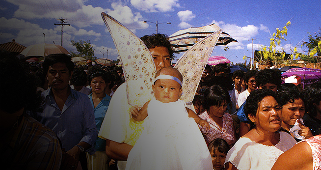 Parade of people participating in a cultural event in Nicaragua