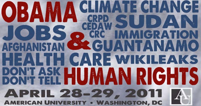 A graphic image of words describing the Obama conference and announcing the date