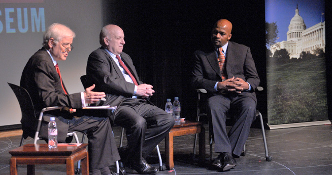 Nick Clooney, Floyd Abrams, and John Watson spoke at the Newseum's presentation of "Nothing but the Truth."