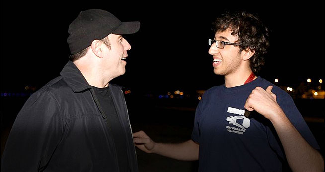 John Travolta chats with Ari Katz '11.