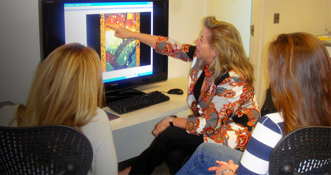 Albrecht and students in VRC