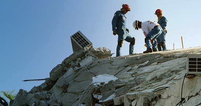 rescue team on overlook in Haiti