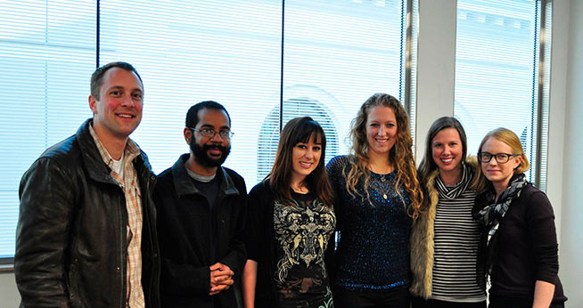 MA students: Morgan Stair, Steve Beaulieu, Kara Dimitriou, Claire Conklin, Liz Dawson, Helle Slutz