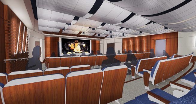 A new SOC: 150-seat theater architectural rendering