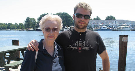 Andy Sides '11, a recipient of the Alumni Association Scholarship, and his grandmother, Virginia Ruff, CAS/BA '72.