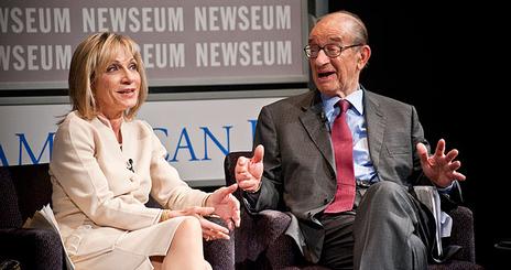 SOC Reel Journalism Andrea Mitchell and Alan Greenspan hero with blue box