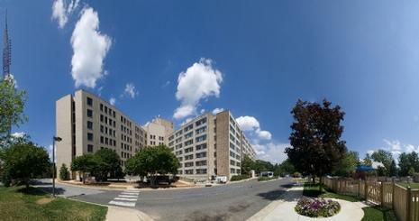 A panorama view of Centennial and Anderson Halls