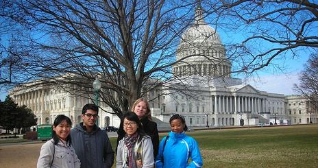 Honors transfers in front of the Capitol
