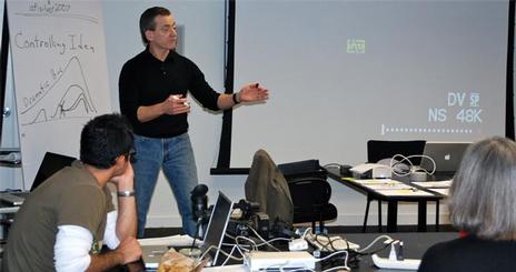 Gentile instructs on story arc.