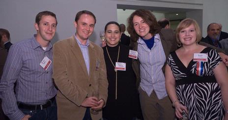 Young Alumni Chapter members get together at a Port & Politics Reception, October 25, 2008.