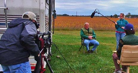 SOC students film the 2009 edition of Ecoviews at Hutchinson Farms. The program aired on Maryland Public Television, the result of a long-standing partnership with the station. The 2008 edition won a regional Emmy.