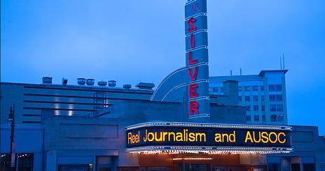 Photo: Marquee of AFI-Silver Theater with Reel Journalism and AUSOC