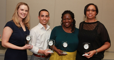 Segal Seashore Awardees Katie Rozner, Tip Fallon, Lola Adele-Oso, and Keisha Sitney, May 2012