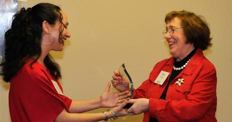 Awardee Ann Caton and AU/NTL Co-Founder Edie Seashore