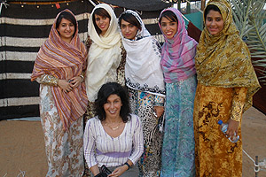 <br />Alia Yunis, SOC/MA ’91, with her students at the Dubai Film Festival.<br />