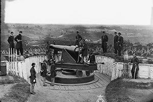 Officers of Cos. A & B, 3rd Mass. Heavy Artillery, Fort Totten. Courtesy of the National Park Service.
