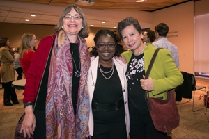 Dr. Fanta Aw (center) with colleagues at a reception held in honor of her new NAFSA post. Photo by Jeff Watts.