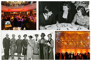 Color images from Founders Day Ball 2013; black and white image top from 1937 Founders Day banquet, on bottom from 1968 festivities. Images courtesy of University Archives.