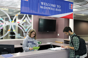 McDowell Hall sports a new reception desk.