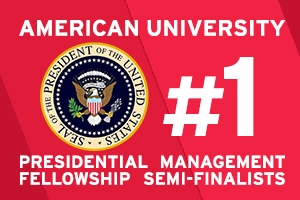 American University is Number 1 with 59 PMF Semi-Finalists for 2016.
