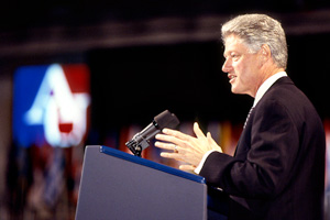 President Bill Clinton at AU in 1997.