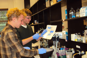 Tim Borbet and Daniel Catt, chemistry research