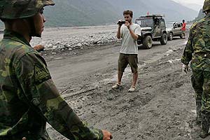 Journalism graduate student David Coffey covers Typhoon Morakot from Taiwan for the Associated Press