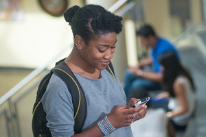 Student Using Mobile Device