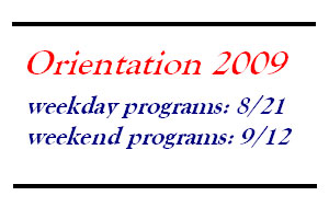 SOC Graduate Orientation Schedule Weekday Programs: 8/21; Weekend Programs: 9/12