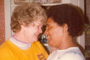 Feminist writer Audre Lorde, on the left, and her partner Frances Clayton.