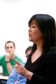 Female professor teaching