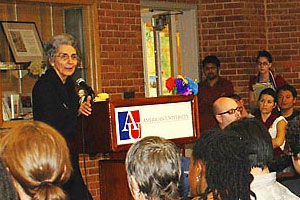 Laura Nader giving keynote address at AU Public Anthropology Conference, 2008