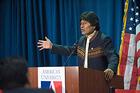 Bolivian President Evo Morales speaks at American University