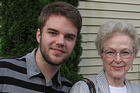 Andy Sides, '11, a recipient of the Alumni Assocation Scholarship, with his grandmother, Virginia Ruff, CAS/BA '72.