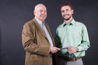 American University School of Communication Dean Larry Kirkman and David Coffey, winner of the first AU-Associated Press Foreign Internship