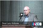 Video still of Dean Larry Kirkman at American University's American Forum: Midterms and Young Voters.