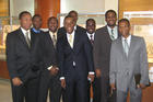 Photo: Members of the Public Policy Analysis Program the School of Public Affairs is running in conjunction with Haiti’s central bank.