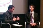Photo: SOC professor Declan Fahy, left, and author Seth Mnookin.