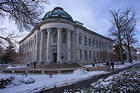 McKinley building covered in snow.
