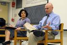 Professor Alison Jacknowitz, director of the MPP program, and SPA prof. David Pitts at SPA boot camp. (Photo: Bill Petros)